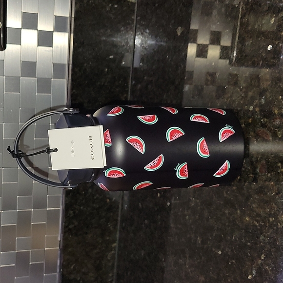 Coach Watermelon Water Bottle  Navy Red  750ml  Stainless Steel  Limited Ed  NEW - Picture 3 of 10